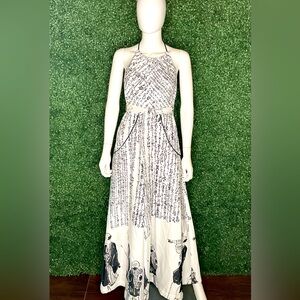 Vintage 1970’s Hawaiian Asian Print Halter Wrap Dress Kimi's at Kings Alley